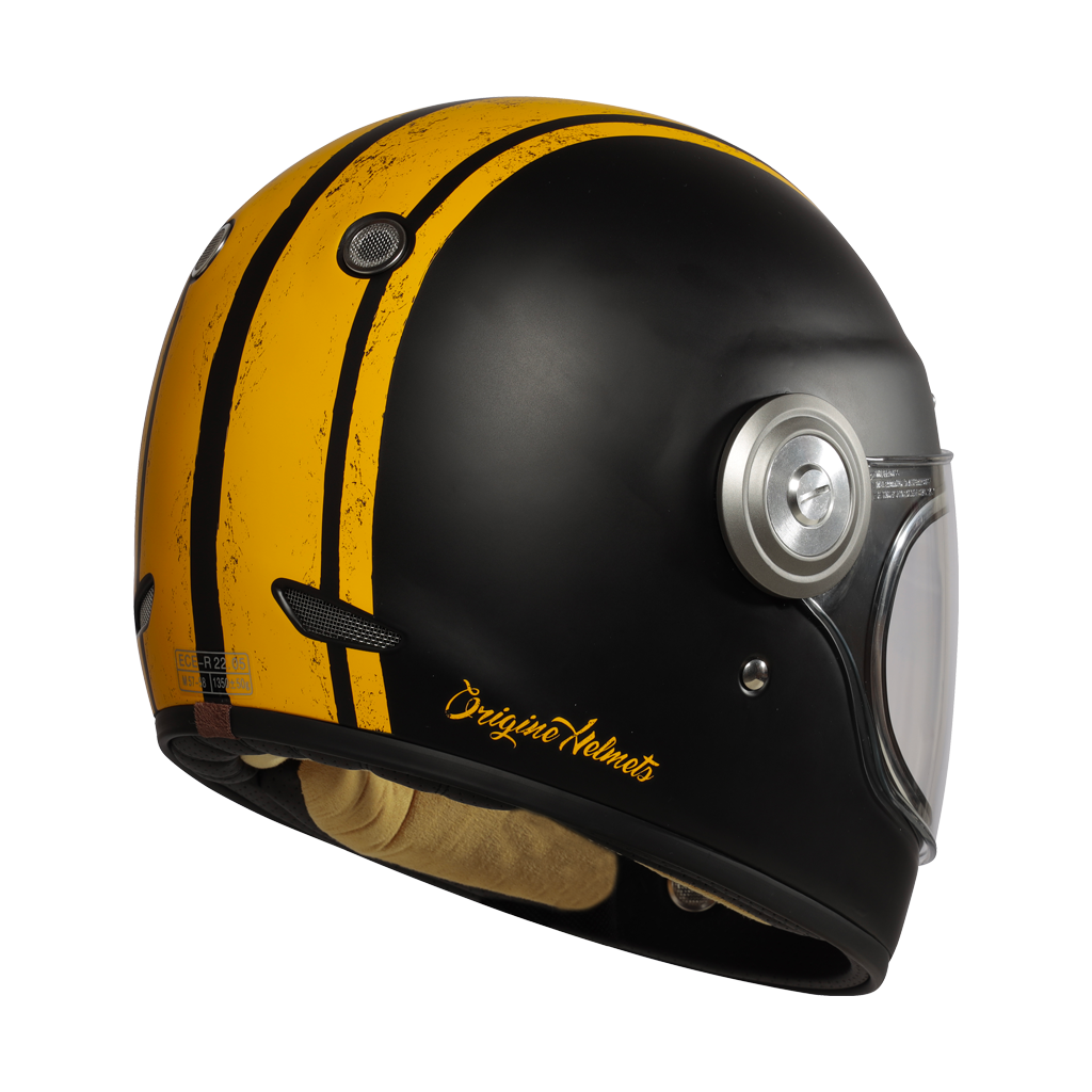 Casco Vintage Vega Custom Yellow Black - Matt - Origine Helmets