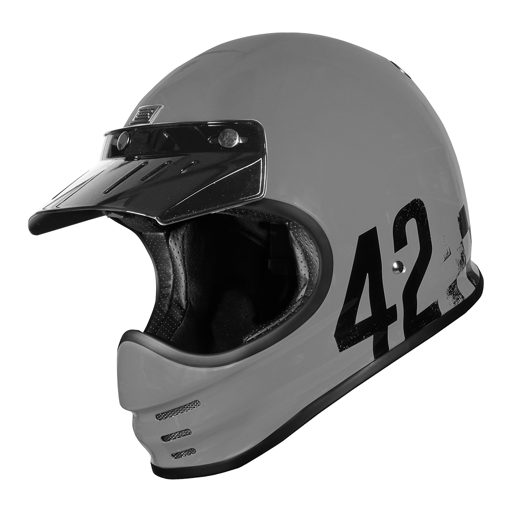 Origine Helmets - casco vintage cross Virgo Danny Grey - Gloss